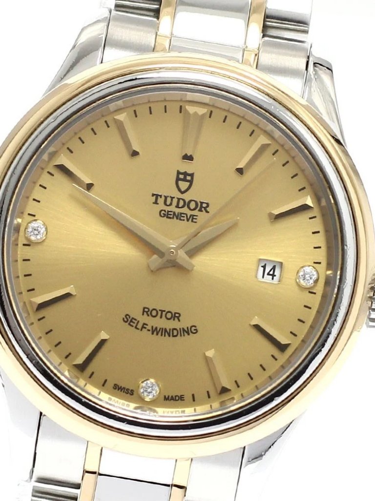 Tudor Style 12103 3p Diamond Yg2 Tone Gold Dial Automatic Ladies Watch